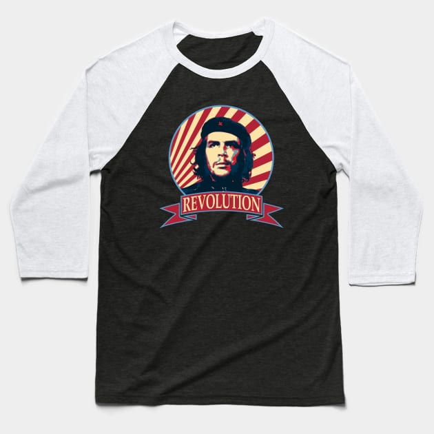 Che Guevara Revolution Baseball T-Shirt by Nerd_art